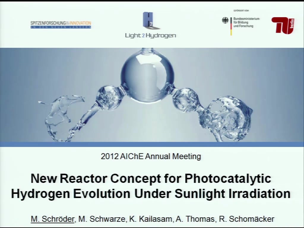 New Reactor Concept For Photocatalytic Hydrogen Evolution Under ...