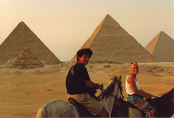 Stephanie with friend Jim in Giza