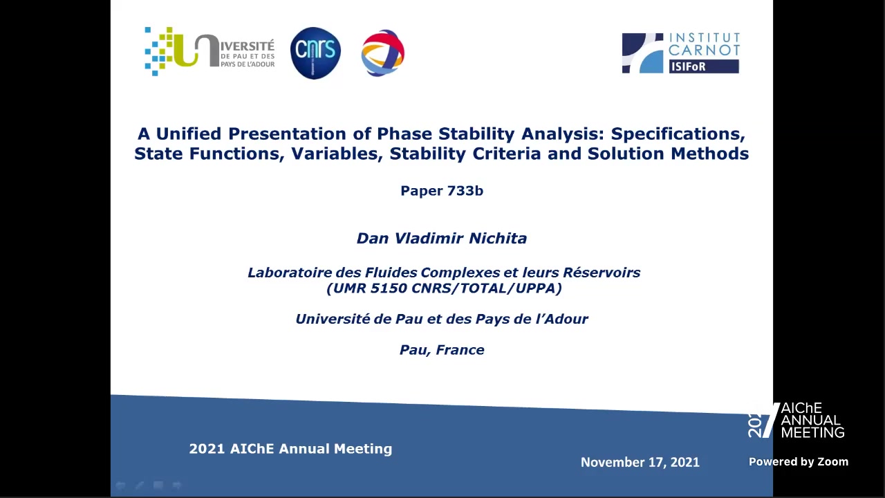 A Unified Presentation of Phase Stability Analysis: Specifications ...