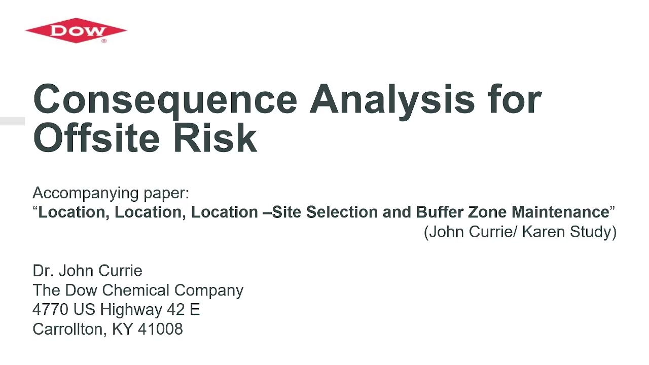 Consequence/risk/modeling/facility siting AIChE