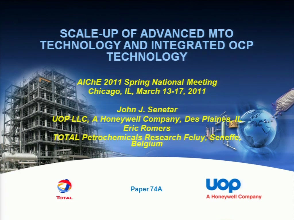 Scale-up of Advanced Methanol to Olefins (MTO) and Olefins Cracking ...