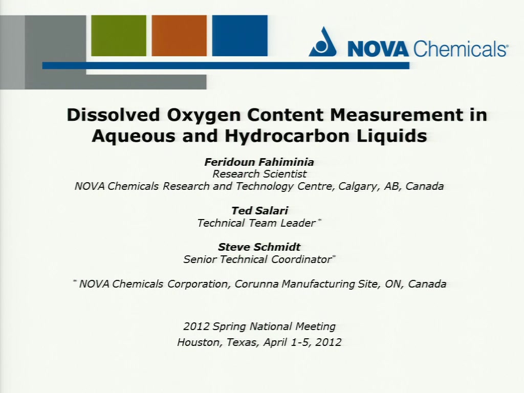 Dissolved Oxygen Content Measurement in Aqueous and Hydrocarbon Liquids ...