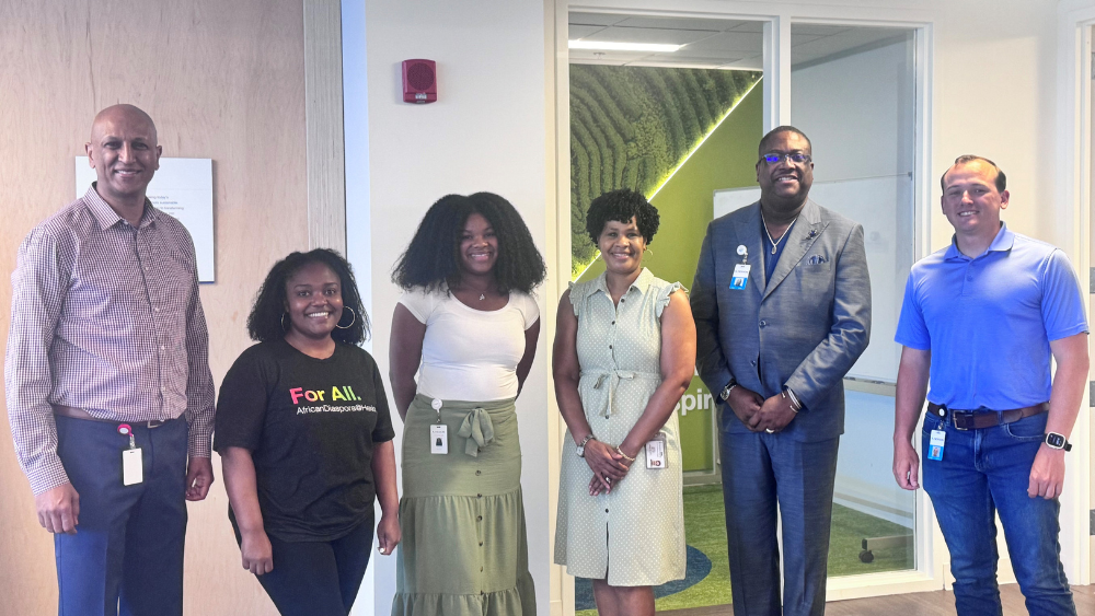 Left to right: Zeru Tekie, Audrey Glenn, Addisyn McCall, Tamara McCall (Addisyn’s mother), Brian Black, and Jacob Miller.  