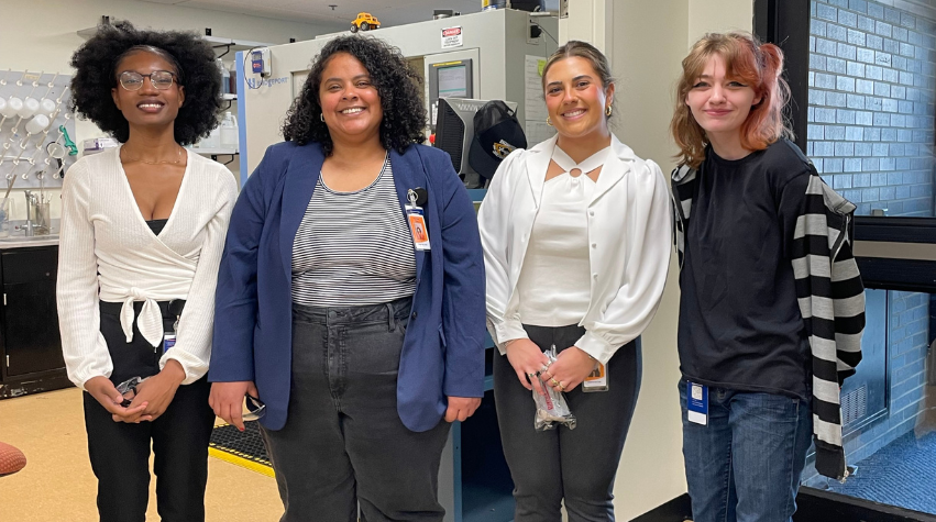 Cianni Wallace (far left) with fellow summer interns at Quaker Houghton.