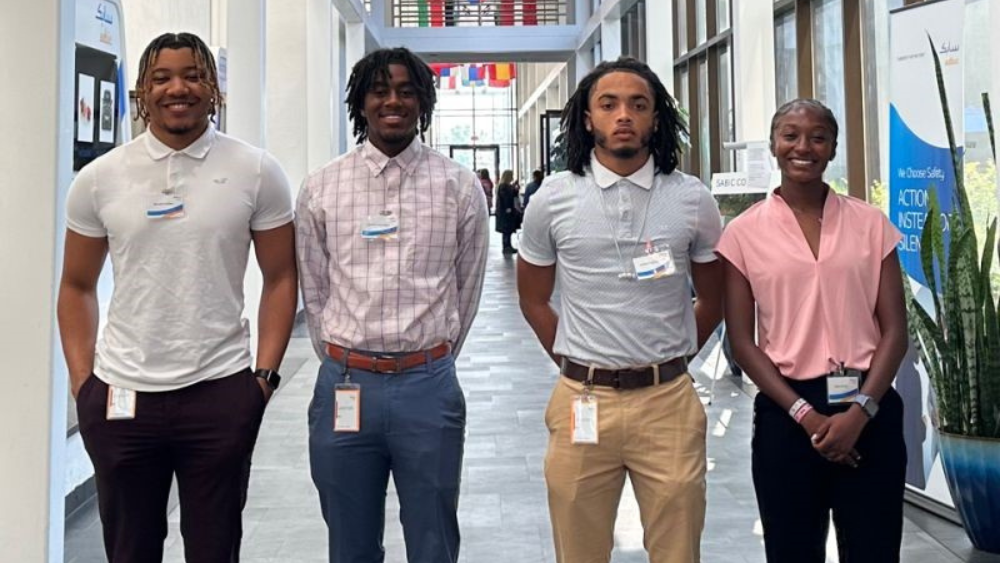 (From Left to Right) Brandis Nathan, Prairie View A&M University (PVAMU); Charlton Cranford, PVAMU; Ja’Rae Raymond, Texas Southern University; Melea Earley, Howard University.