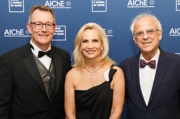 Honorees at the 2024 AIChE “Inspiring the Power of Good” Gala included (from left): Michael Heinz (BASF Corporation); Lori J. Ryerkerk (Celanese Corporation); and Gregory Stephanopoulos (Massachusetts Institute of Technology). Photo: Natural Expressions NY.